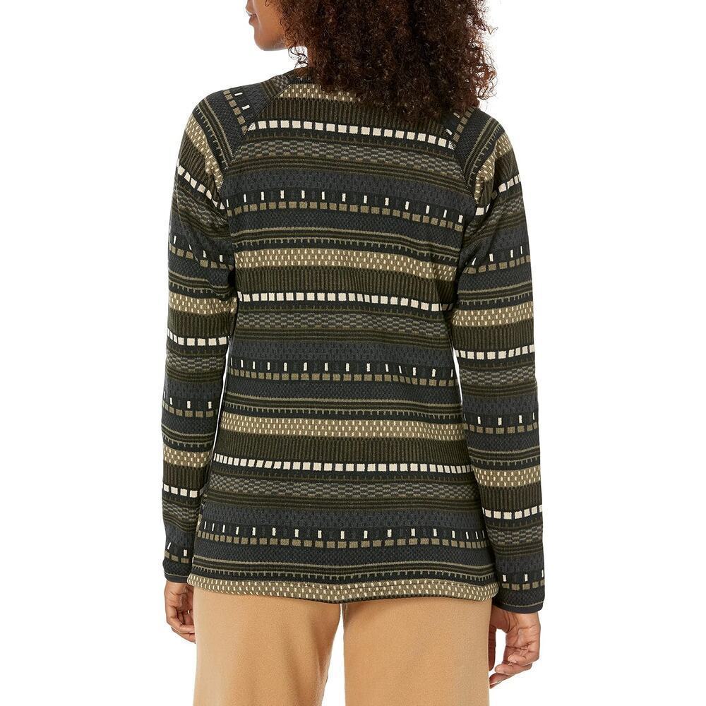 Columbia Women's Sweater Weather Crew, Black Apres Stripe Print, Size XX-Large - Picture 2 of 5